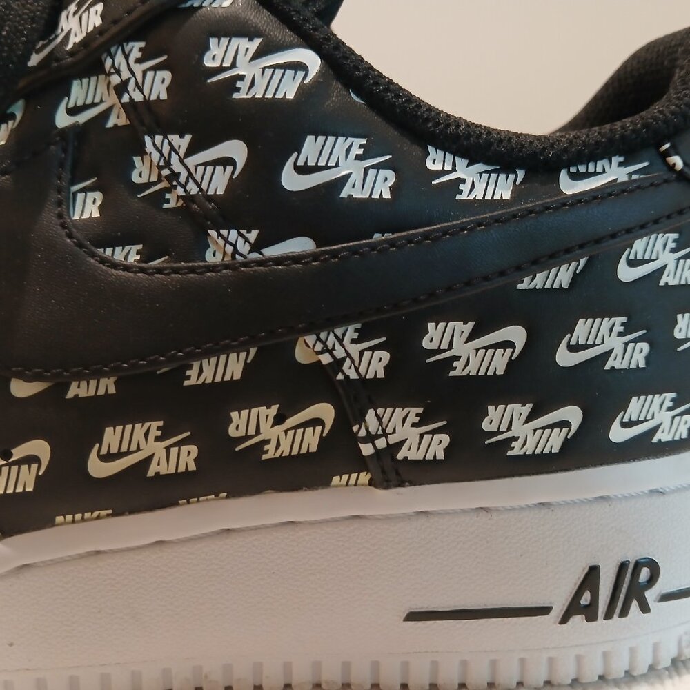 MEN'S SIZE 9.5 - NIKE AIR FORCE 1 LOW ALL OVER LOGO BLACK (AH8462-001)